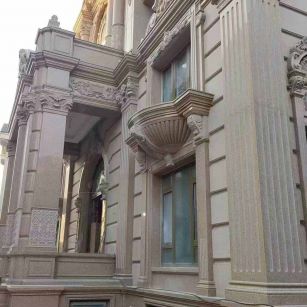 德阳 黄金麻花岗岩光面别墅外墙干挂施工完成