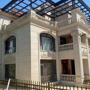 德阳 黄金麻花岗岩荔枝面别墅外墙干挂