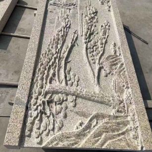 德阳 黄金麻雕刻板浮雕迎客松