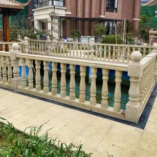 德阳黄金麻花岗岩石材栏杆，扶手，将军柱，花瓶柱