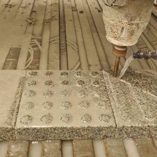 德阳 芝麻白花岗岩石材盲人石、盲道石、盲点石