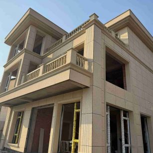 德阳 黄金麻花岗岩石材荔枝面外墙干挂效果展示