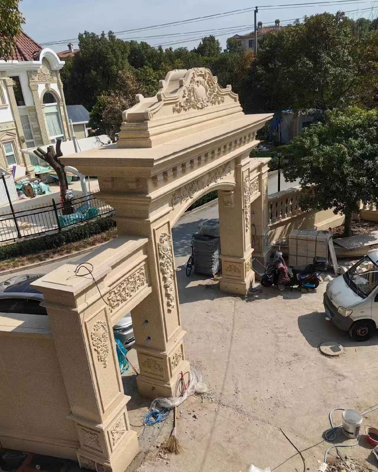 德阳 黄金麻荔枝面花岗岩别墅门楼