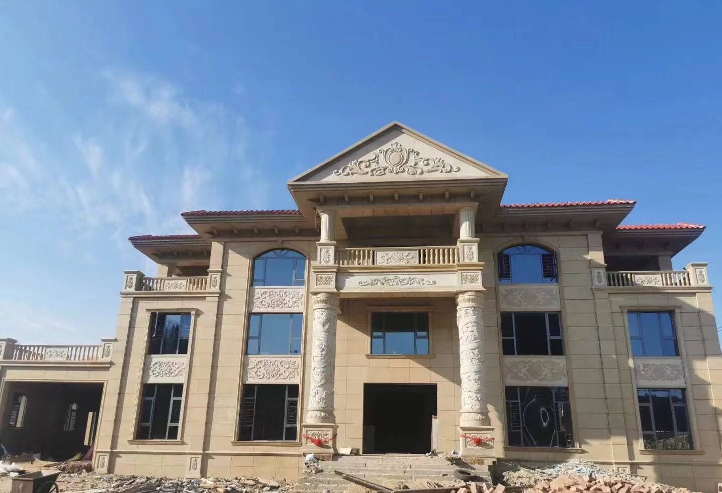 德阳 黄金麻花岗岩别墅外墙干挂